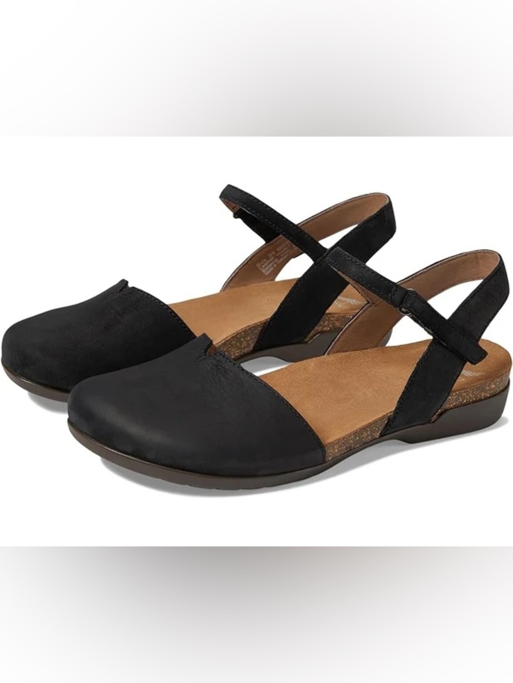 Dansko Rowan Black Nubuck Leather Closed Toe Sandals Women’s EU 39 US 8.5-9